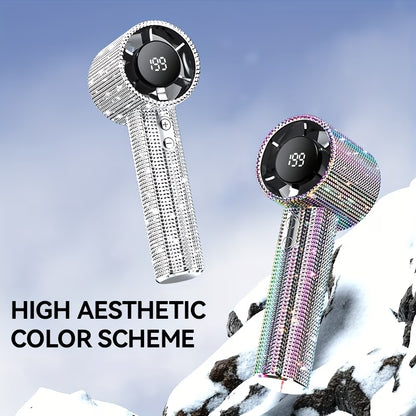 Portable Fan – Mini Hand Held Fan with Diamond Design USB Rechargeable
