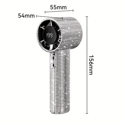 Portable Fan – Mini Hand Held Fan with Diamond Design USB Rechargeable