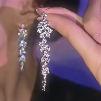 Luxury Rhinestone Tassel Earrings – Elegant Artificial Earrings for Women
