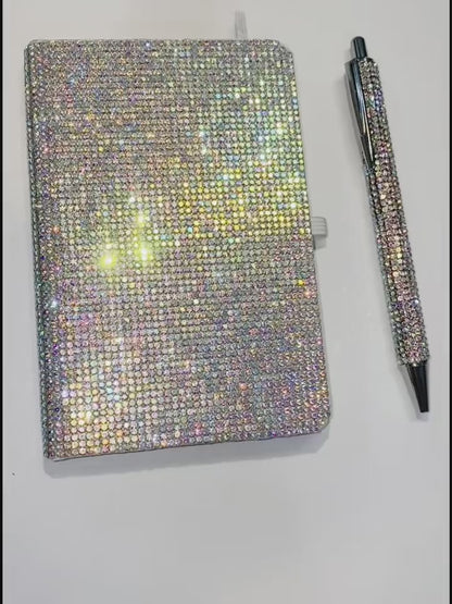 Sparkling Rhinestone Diary – Glitter Cover Notebook with Diamond Pen Set