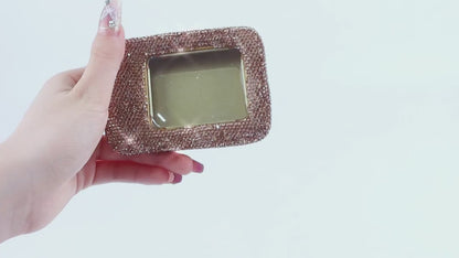 Storage Box – Rhinestone Jewelry Organizing Box Metal Storage Container for Rings & Earrings